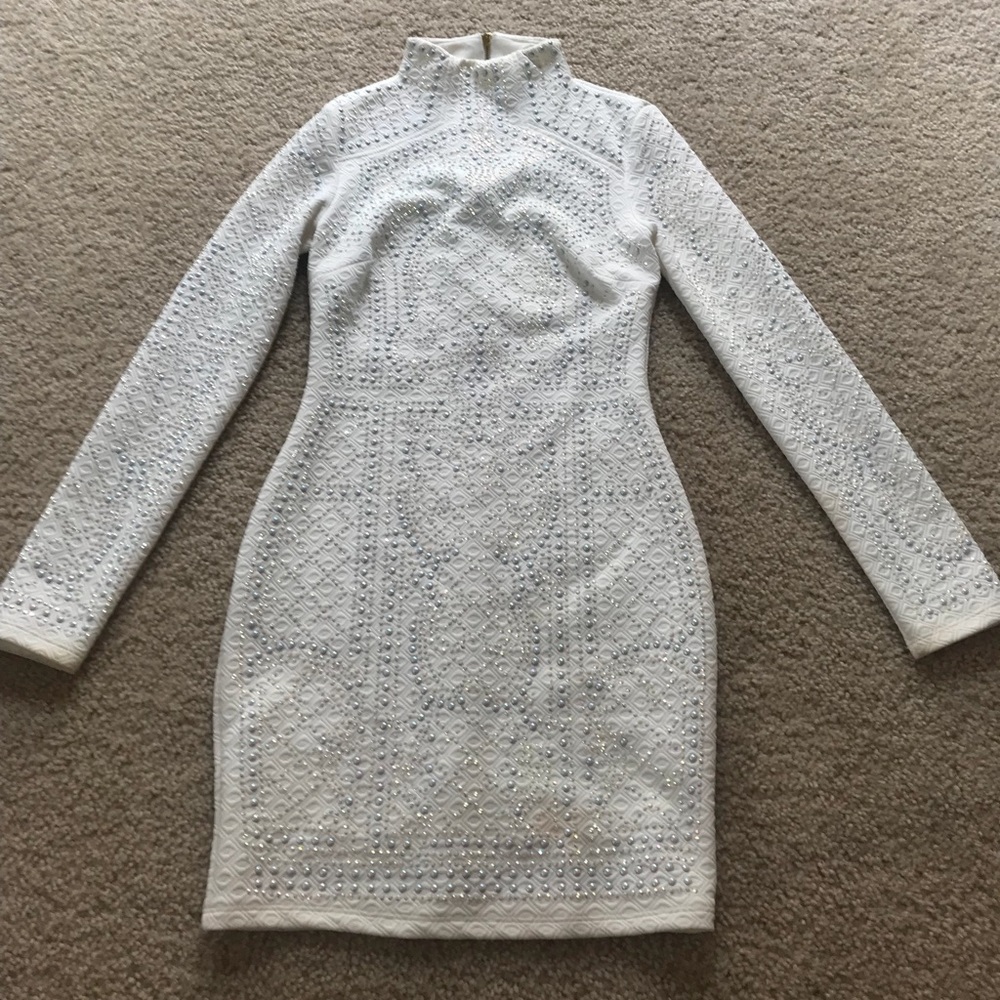 Kim k inspired white jeweled dress